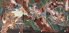 Masakiyo Captures the Wild Tiger, 19th century. Creator: Tsukioka Yoshitoshi