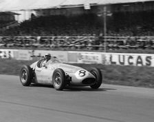 Maserati 250F, Prince Bira 1955 International Trophy race. Creator: Unknown