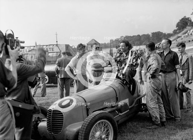 Maserati of JP Wakefield, second in the JCC International Trophy, Brooklands, 1937. Artist: Bill Brunell.