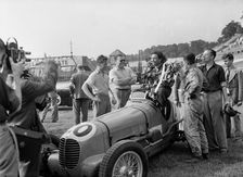 Maserati of JP Wakefield, second in the JCC International Trophy, Brooklands, 1937. Artist: Bill Brunell
