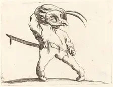 Masked Man with Twisted Feet, c. 1622. Creator: Jacques Callot
