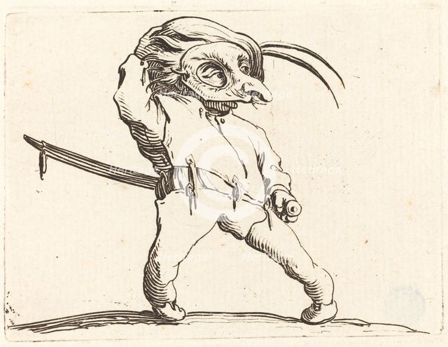 Masked Man with Twisted Feet, c. 1622. Creator: Jacques Callot.
