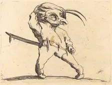 Masked Man with Twisted Feet, c. 1622. Creator: Jacques Callot