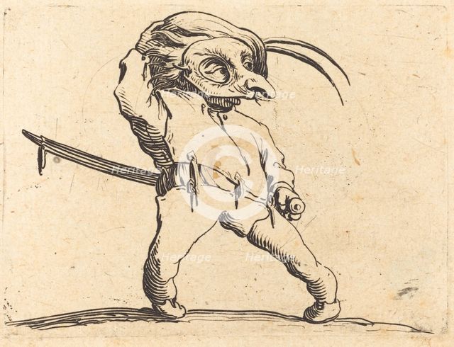 Masked Man with Twisted Feet, c. 1622. Creator: Jacques Callot.