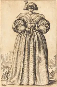 Masked Noble Woman, c. 1620/1623. Creator: Jacques Callot