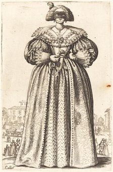 Masked Noble Woman, c. 1620/1623. Creator: Jacques Callot