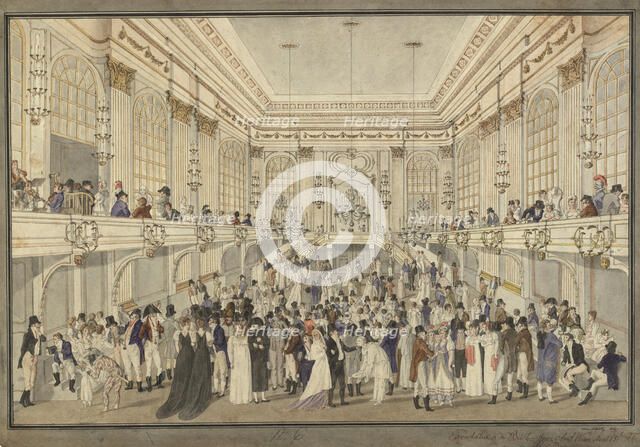 Masked ball in the Redoutensaal of the Vienna Hofburg, c. 1815. Creator: Schütz, Heinrich Joseph (1760-1822).