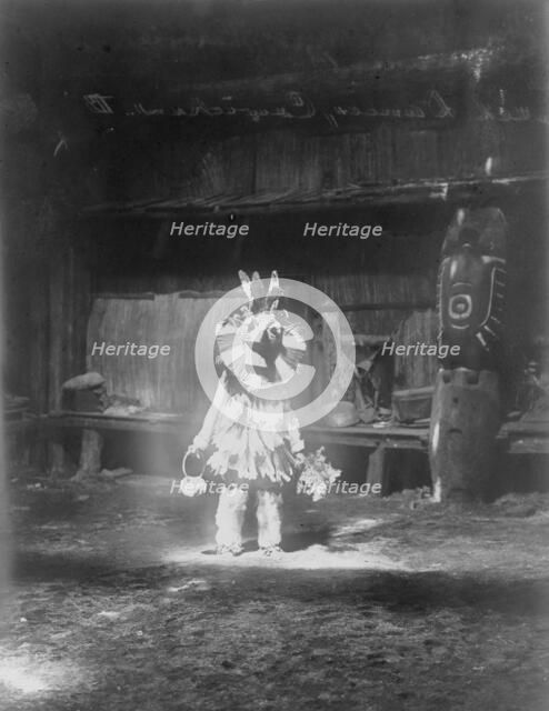 Masked dancer, Cowichan, c1913. Creator: Edward Sheriff Curtis.