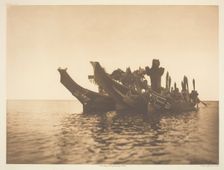 Masked Dancers in Canoes - Qagyuhl A, 1914. Creator: Edward Sheriff Curtis
