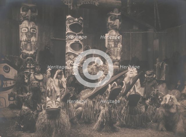 Masked dancers-Qagyuhl, c1914. Creator: Edward Sheriff Curtis.