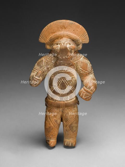 Masked Figurine with Boar Headdress, Possibly a Ocarina (Whistle), c. A.D. 1300. Creator: Unknown.