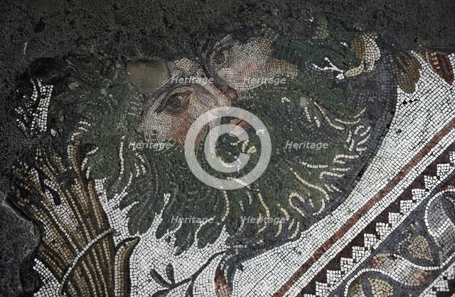 Masked head, mosaic pavement in the Great Palace of Constantinople, 4th-6th century. Creator: Unknown.