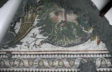Masked head, mosaic pavement in the Great Palace of Constantinople, 4th-6th century. Creator: Unknown