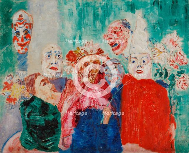 Masks, 1925. Creator: Ensor, James (1860-1949).