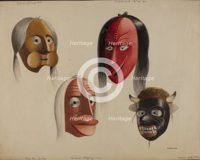 Masks, 1938. Creator: Louis Plogsted.
