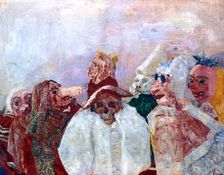 Masks Confronting Death 1888. Artist: James Ensor