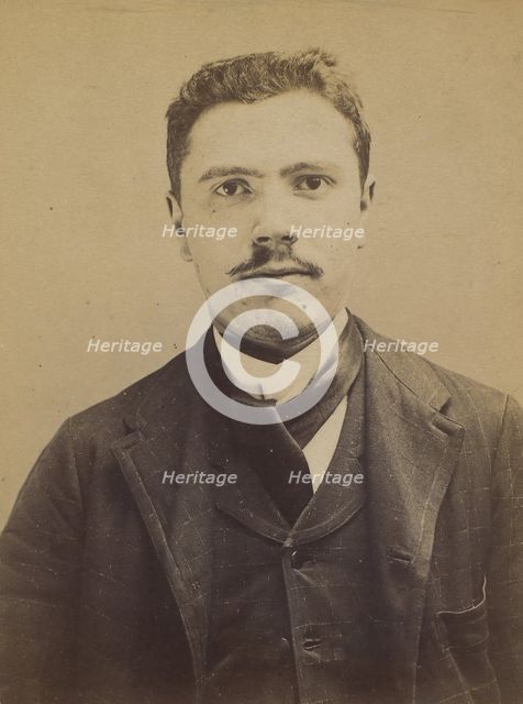 Masini (dit Mazzini). Angelo, Henri. 25 ans, né le 4/9/69 à Milan (Italie). ébéniste. Anar..., 1894. Creator: Alphonse Bertillon.
