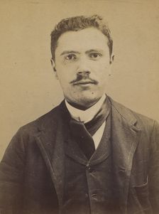 Masini (dit Mazzini). Angelo, Henri. 25 ans, né le 4/9/69 à Milan (Italie). ébéniste. Anar..., 1894. Creator: Alphonse Bertillon
