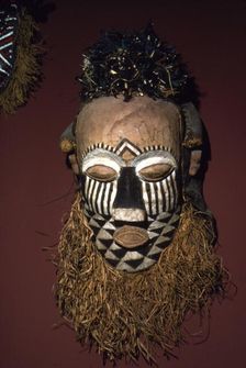 Mask used in initiation ceremony from Kuba, Zaire