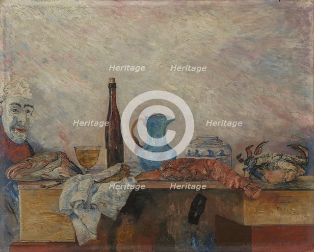 Mask and Crustaceans (vive le Carème), 1891. Creator: James Ensor.