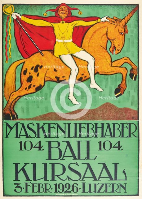 Mask Lovers' Ball, Kursaal Lucerne, 1926. Creator: Lienert, Rudolf (1873-1950).