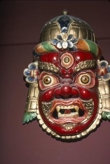 Mask of the War and Mountain God, Kangchendzonga, Sikkim, Himalaya