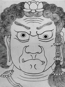 Mask of Fudo Myoo, 18th-19th century. Creator: School of Katsushika Hokusai
