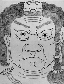 Mask of Fudo Myoo, 18th-19th century. Creator: School of Katsushika Hokusai