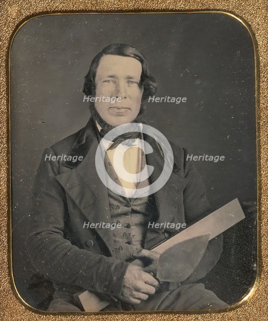 Mason Holding a Trowel, 1850s. Creator: Unknown.