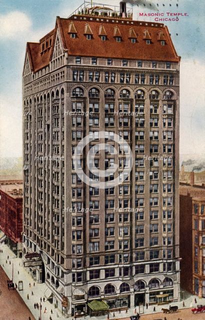 Masonic Temple, Chicago, Illinois, 1913. Artist: Unknown