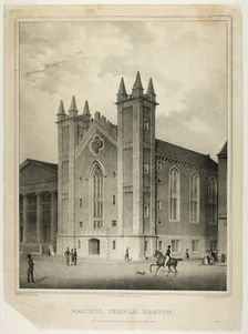 Masonic Temple, Boston, 1832. Creator: Benjamin F Nutting
