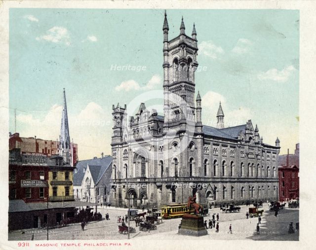 Masonic Temple, Philadelphia, Pennsylvania, USA, 1905. Artist: Unknown