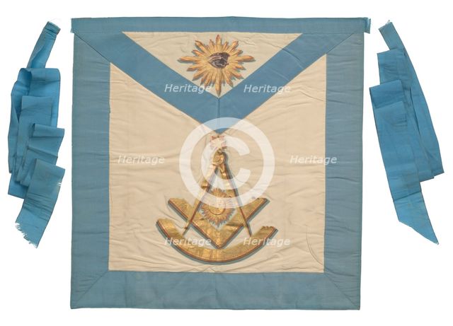 Masonic apron from the Prince Hall Grand Lodge of Massachusetts, late 18th century. Creator: Unknown.