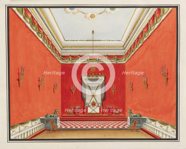 Masonic Lodge. From "Rite Ecossais Philosophique", c1815. Creator: Anonymous.