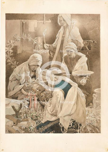 Maslenitsa doll, 1920. Creator: Mucha, Alfons Marie (1860-1939).