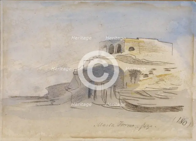 Massa Forno, Gozo, Malta, 1866. Artist: Lear, Edward (1812-1888)