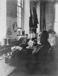 Massachusetts. Lynn. shoe factories, 1895?: "Miss Eliza Combs, typical old maid worker", (1895?). Creator: Frances Benjamin Johnston