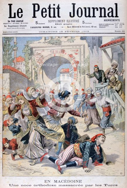 Massacre at a Macedonian orthodox wedding by Turks, 1903. Artist: Unknown