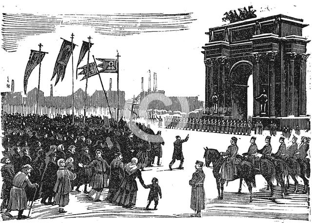 Massacre At Narva Gate in St. Petersburg, before 1925. Artist: Anonymous  