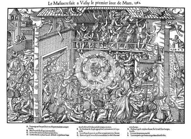 Massacre at Vassy, French Religious Wars, 1 March 1562 (1570). Creators: Jacques Tortorel, Jean Jacques Perrissin.