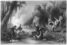 Massacre in the boats off Cawnpore 1857, (c1860)