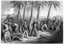 Massacre of English officers and their wives at Jhansi 1857, (c1860)