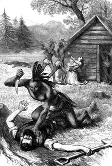 Massacre of settlers by Native Americans, c17th century (c1880)