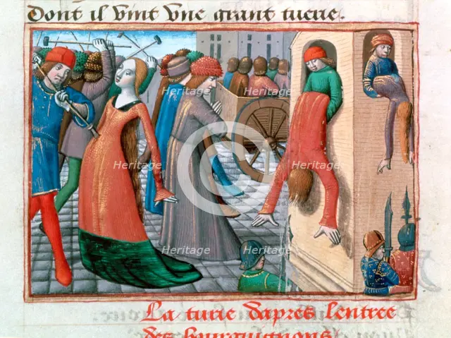 Massacre of the Armagnacs by the Bourguignons, Paris, 1418, (1484). Artist: Unknown