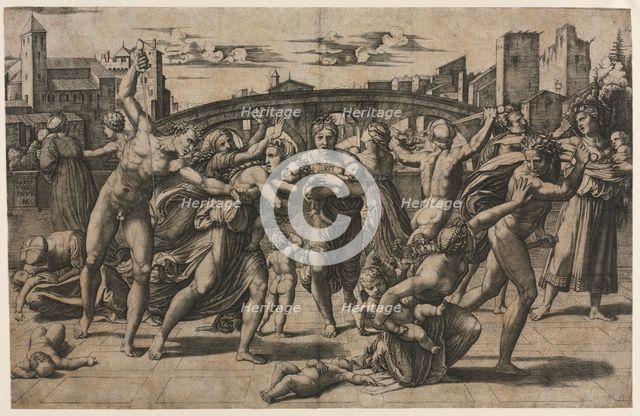 Massacre of the Innocents (With the Fir Tree), c. 1511-1512. Creator: Marcantonio Raimondi (Italian, 1470/82-1527/34).