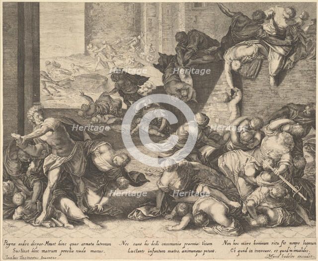 Massacre of the Innocents, reduced and reversed copy after Aegidius Sadeler, 1600—1629. Creator: Unknown.
