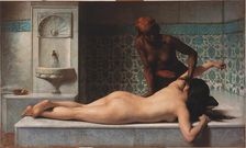 Massage, hammam scene, 1883. Creator: Debat-Ponsan, Édouard (1847-1913)