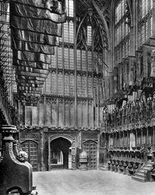Massed banners of the Knights of the Bath in Henry VII's Chapel, Westminster Abbey, 1926-1927. Artist: King