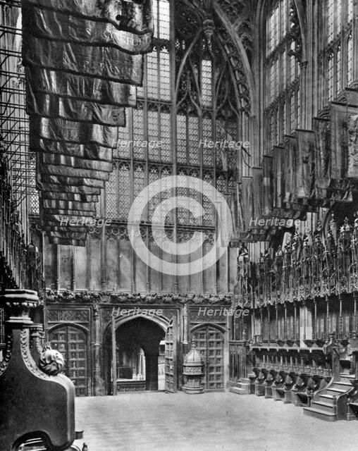 Massed banners of the Knights of the Bath in Henry VII's Chapel, Westminster Abbey, 1926-1927. Artist: King