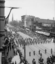 Massed formation, state encampment, Michigan K.T. [Knights Templar], between 1900 and 1910. Creator: Unknown